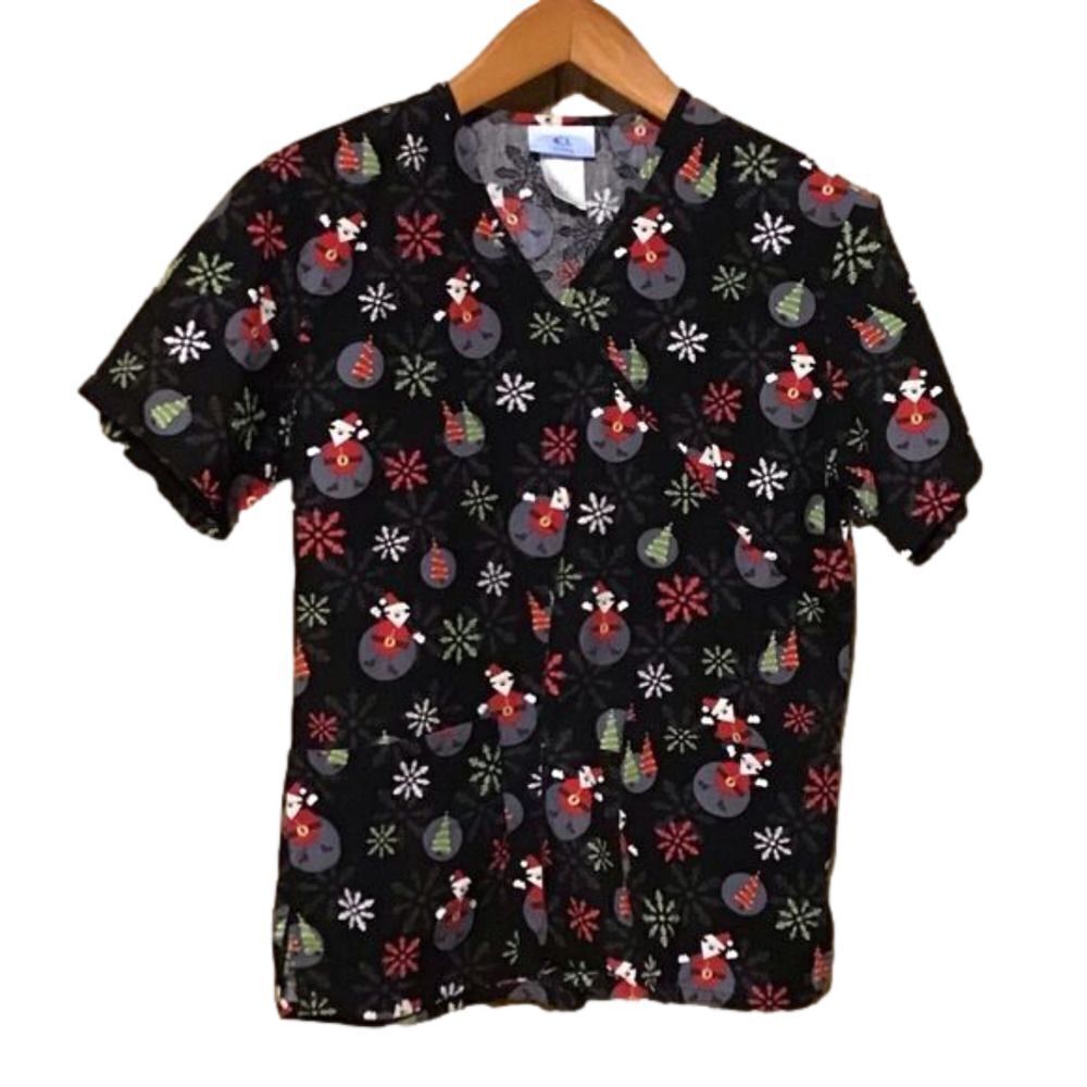 SB Scrubs Christmas Scrub Top S